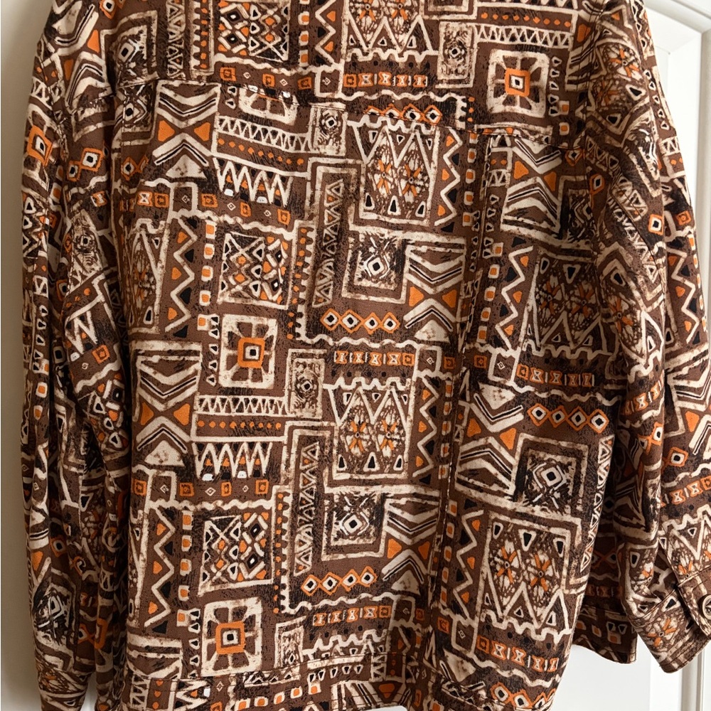 Ruby Rd. Brown and Tan Geometric Jacket - Picture 8 of 12